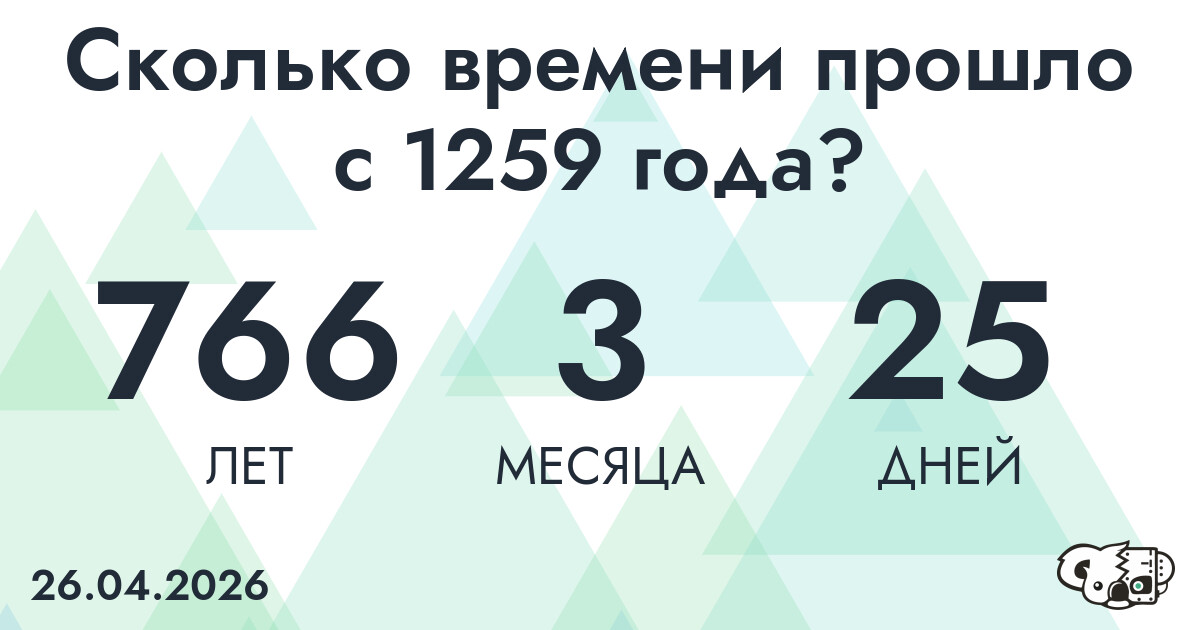 Сколько времени прошло с 1259 года?