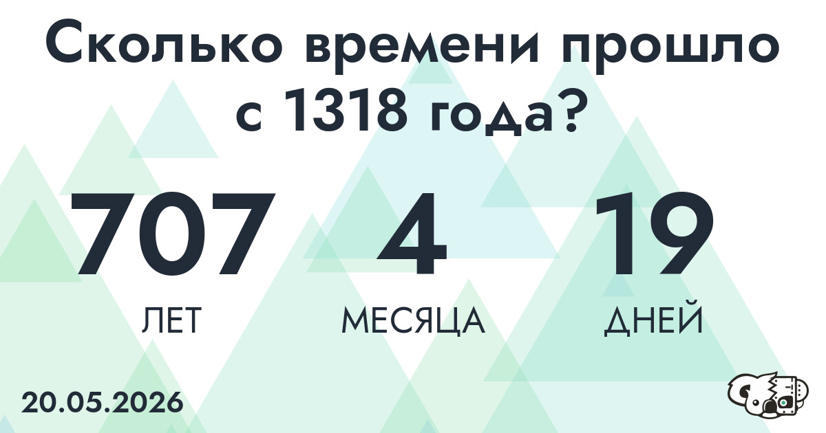 Сколько времени прошло с 1318 года?