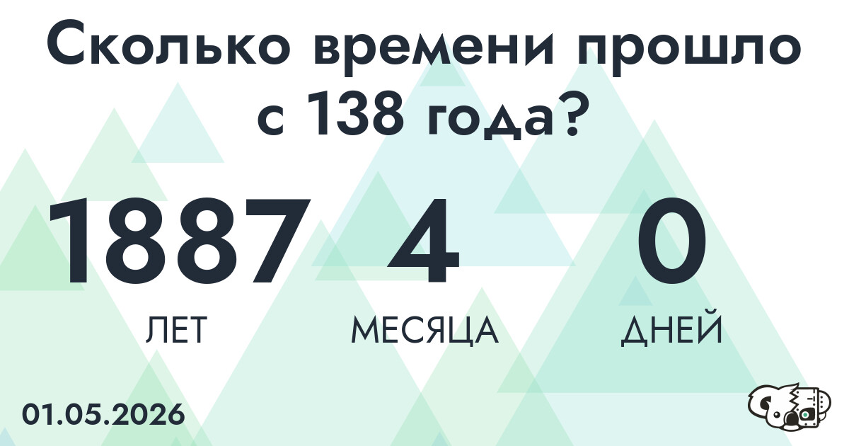Сколько времени прошло с 138 года?
