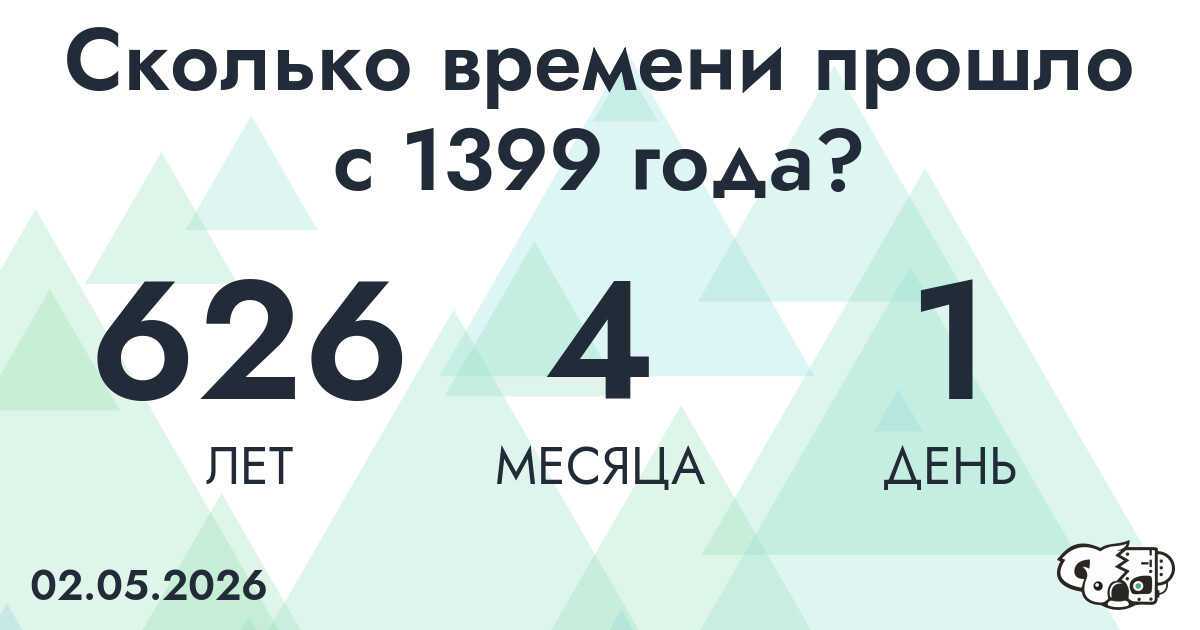 Сколько времени прошло с 1399 года?