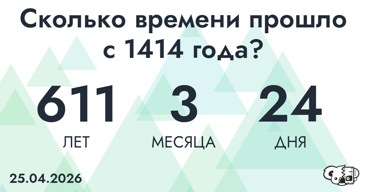 Сколько времени прошло с 1414 года?