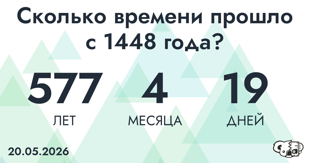 Сколько времени прошло с 1448 года?