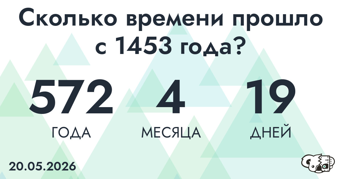 Сколько времени прошло с 1453 года?