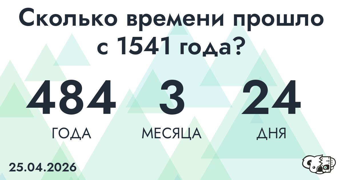 Сколько времени прошло с 1541 года?