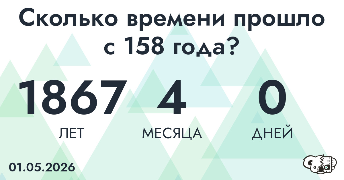 Сколько времени прошло с 158 года?