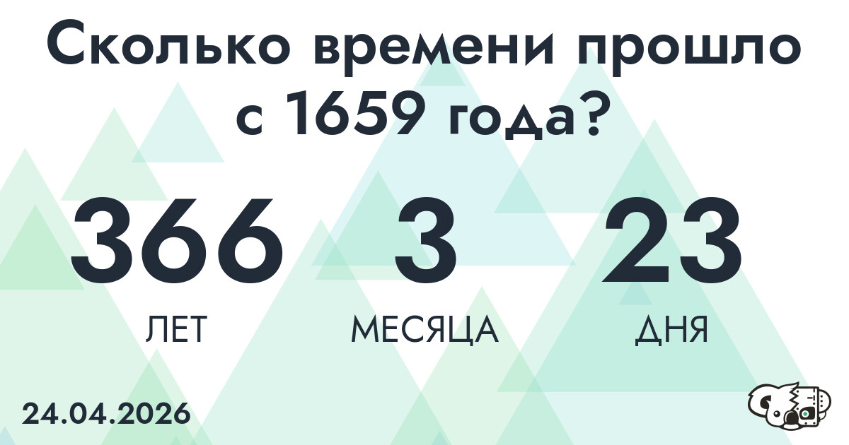Сколько времени прошло с 1659 года?