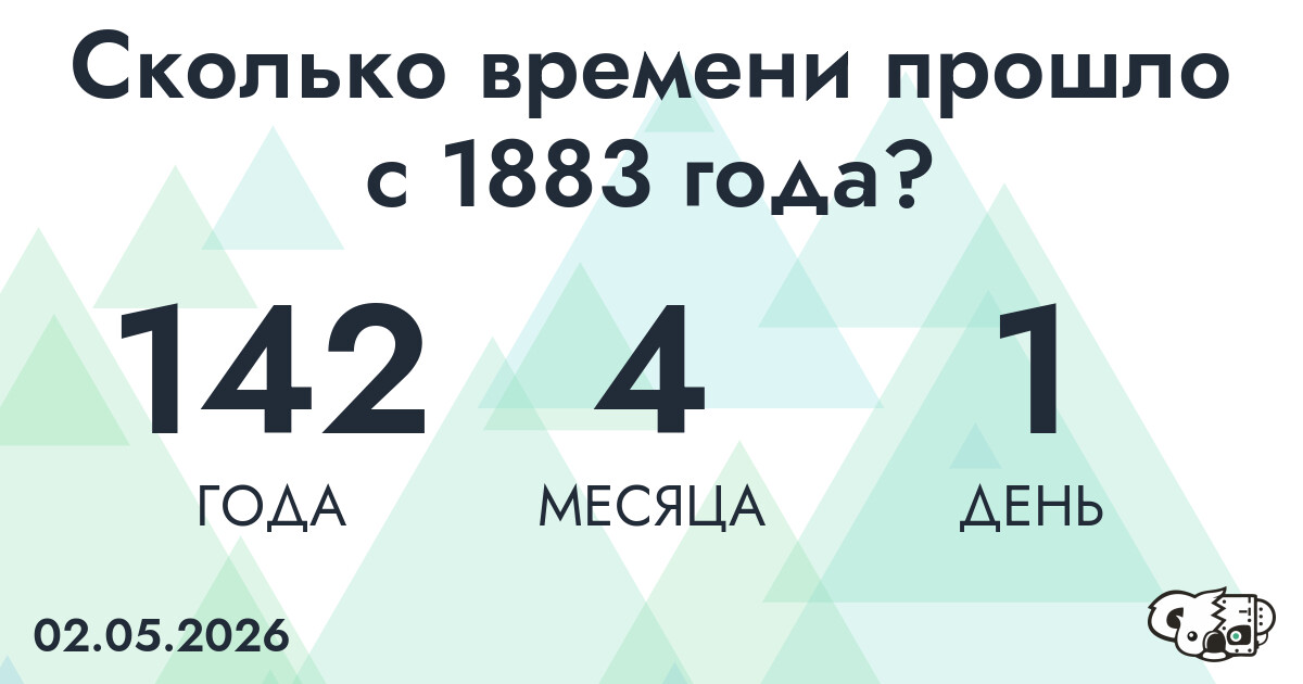 Сколько времени прошло с 1883 года?