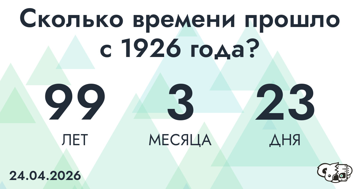 Сколько времени прошло с 1926 года?