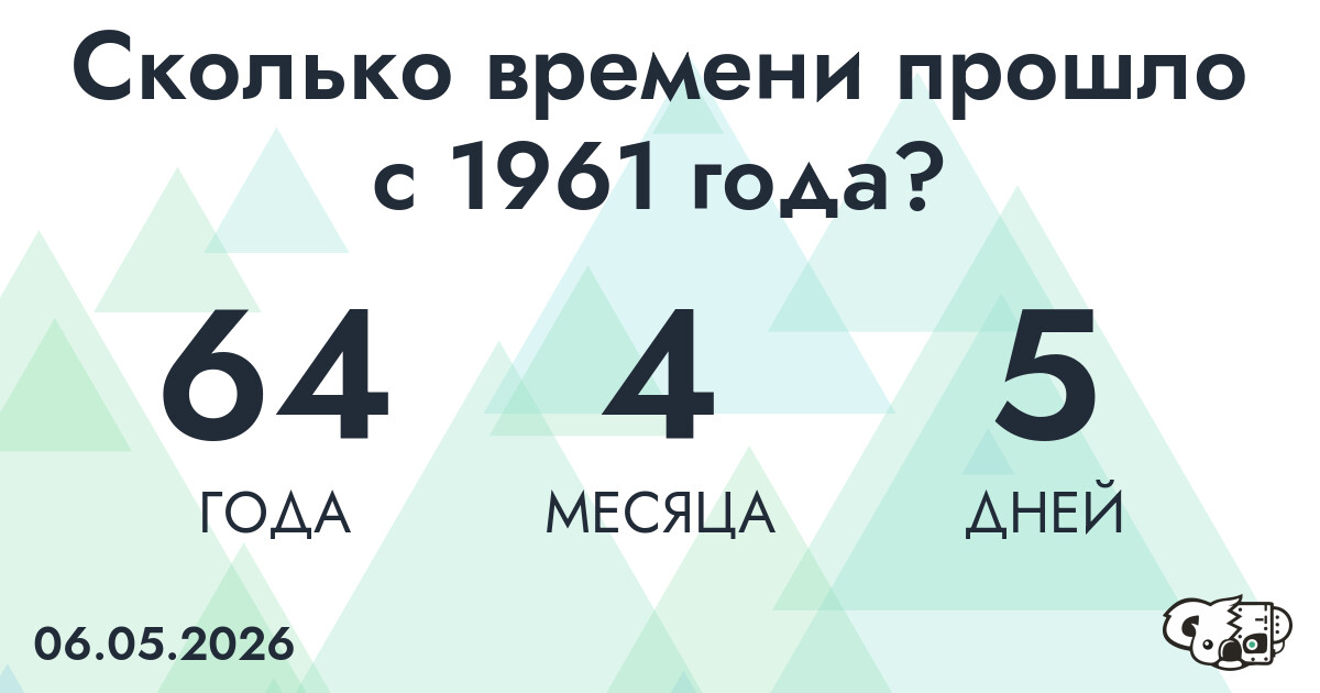 Сколько времени прошло с 1961 года?