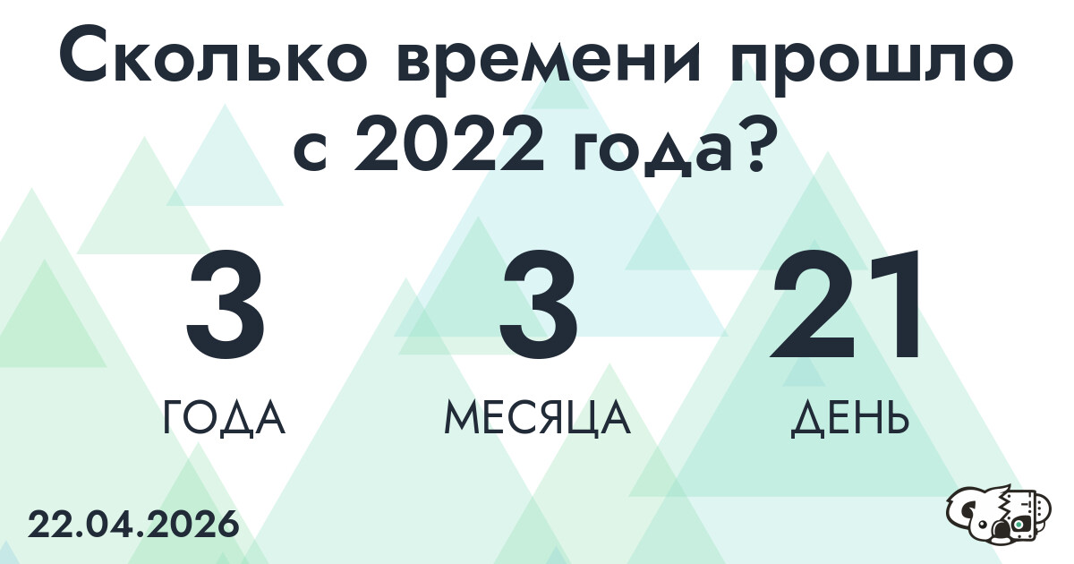 Сколько времени прошло с 2022 года?