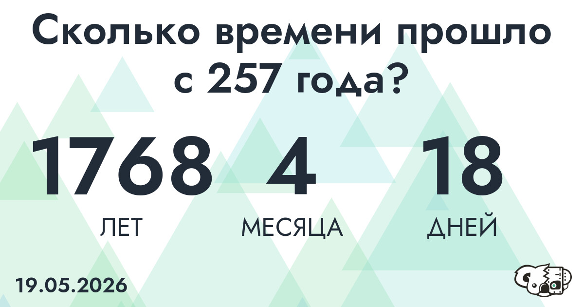 Сколько времени прошло с 257 года?