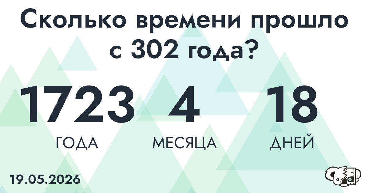 Сколько времени прошло с 302 года?