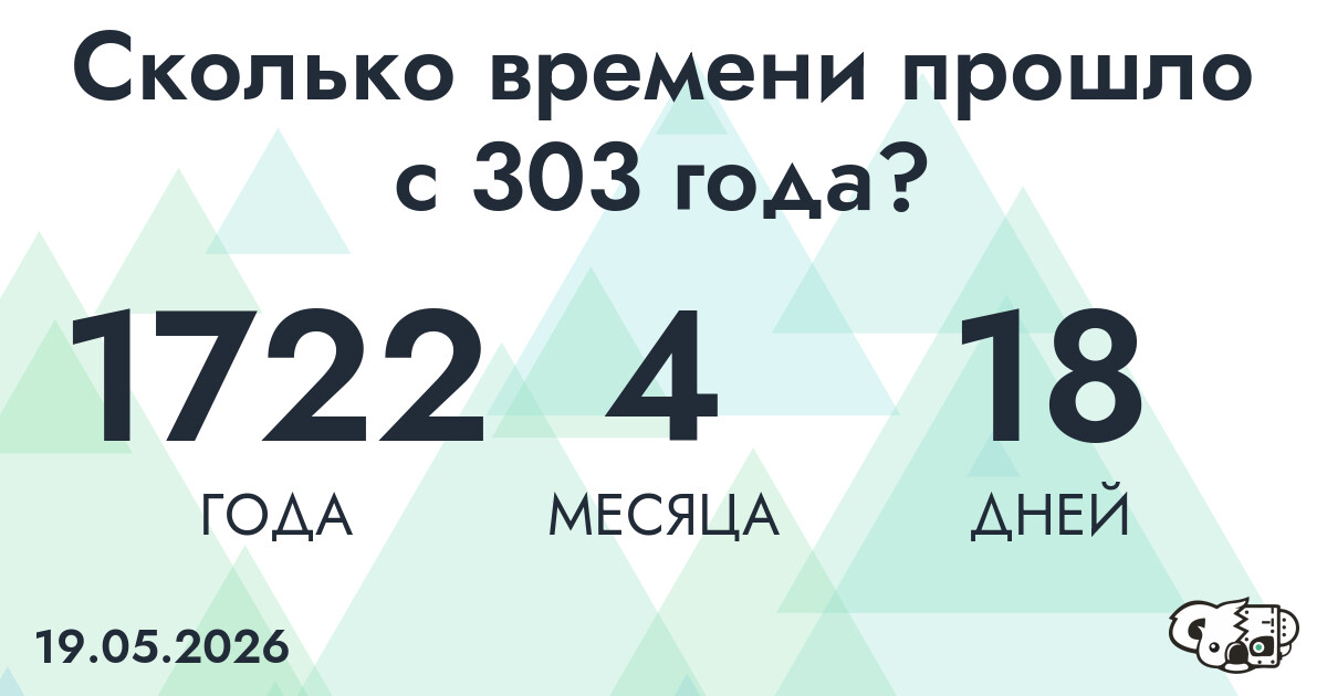 Сколько времени прошло с 303 года?