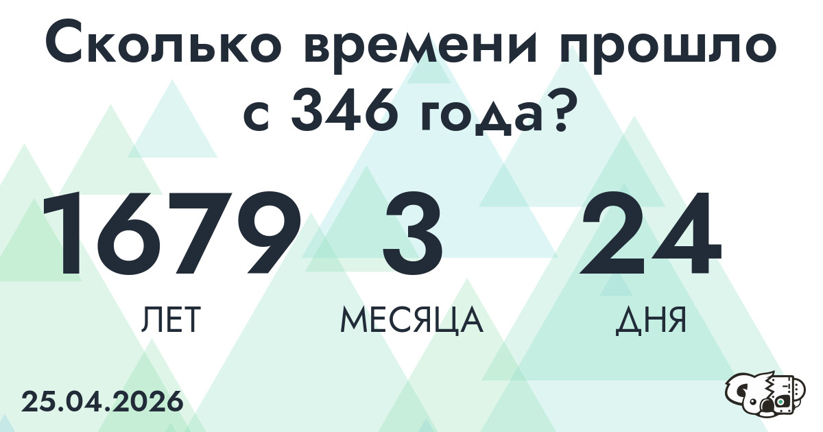 Сколько времени прошло с 346 года?