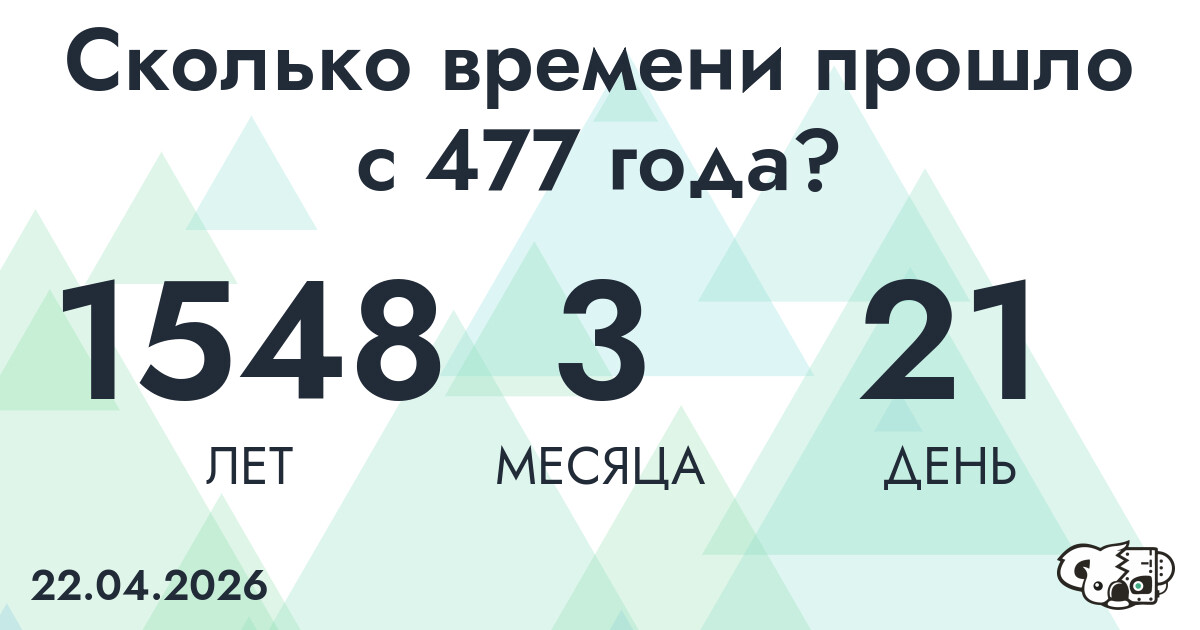 Сколько времени прошло с 477 года?