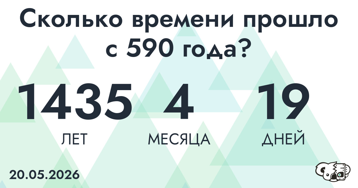 Сколько времени прошло с 590 года?