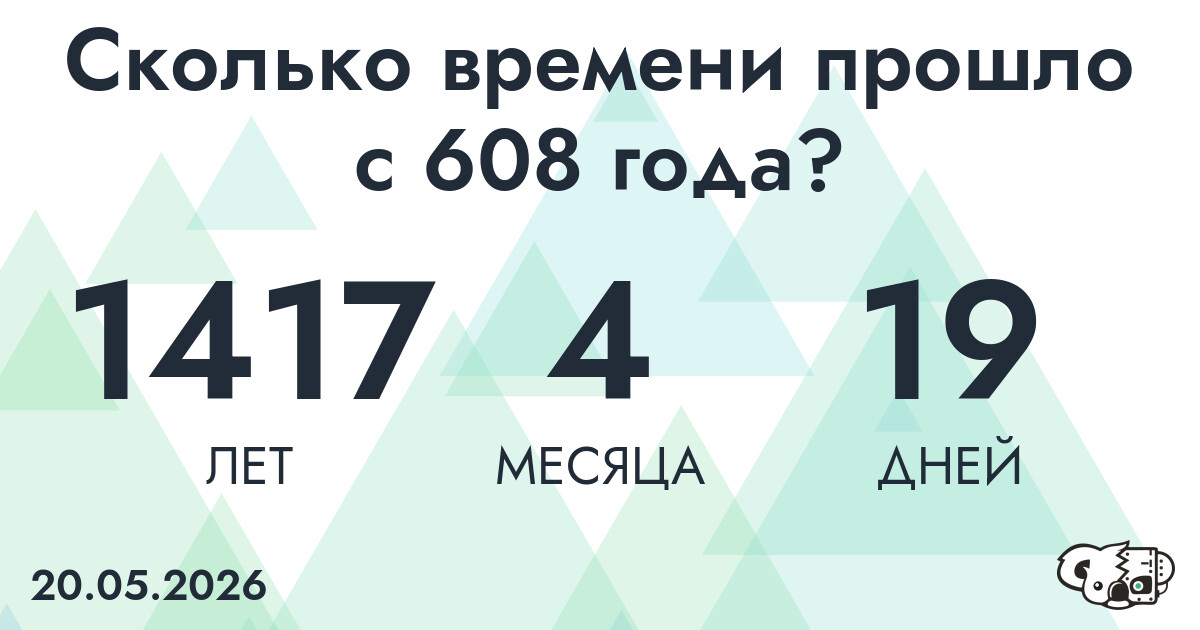 Сколько времени прошло с 608 года?