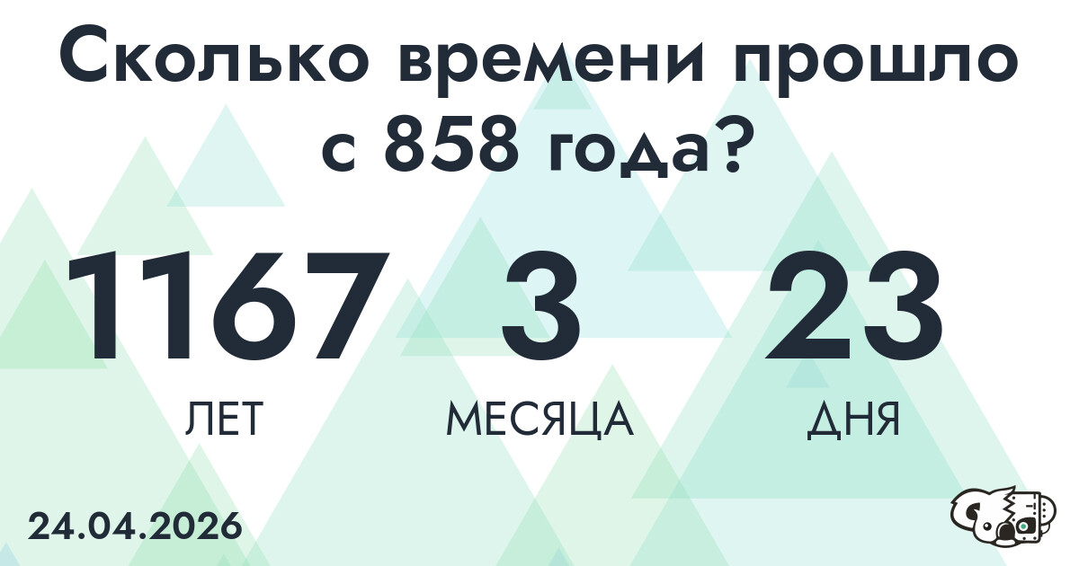 Сколько времени прошло с 858 года?