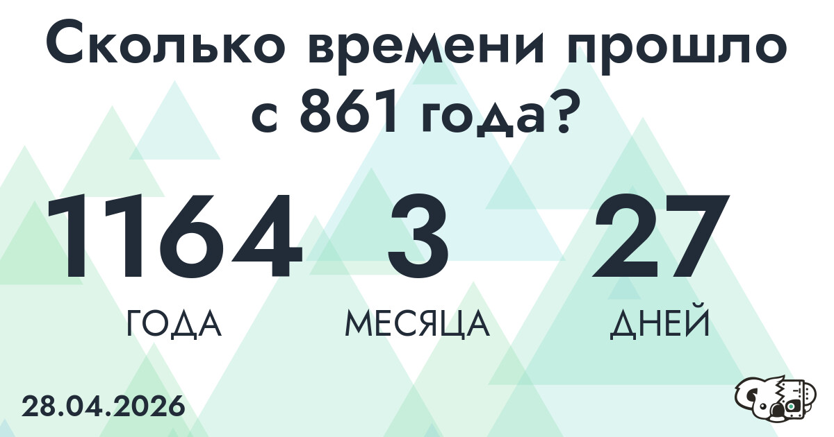 Сколько времени прошло с 861 года?