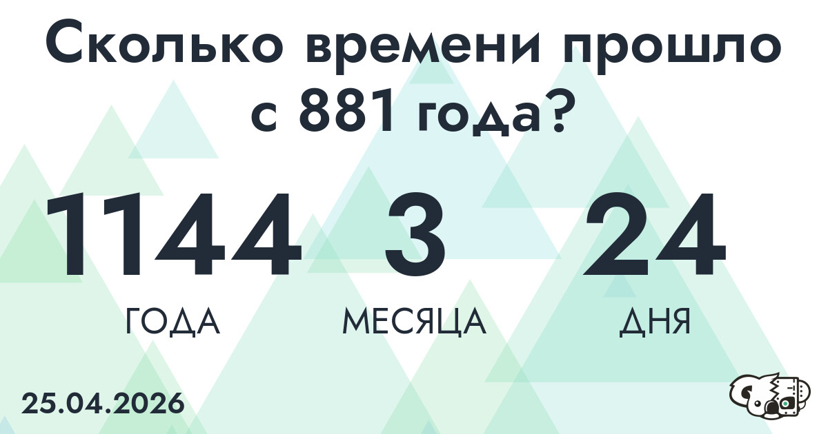 Сколько времени прошло с 881 года?
