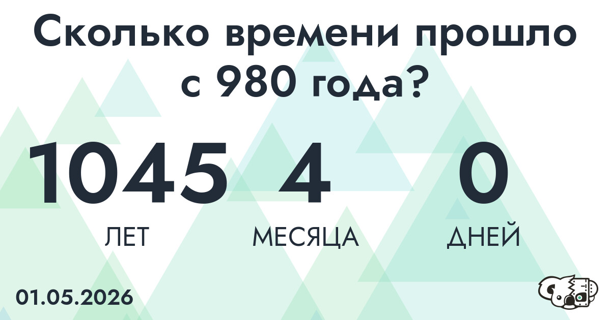 Сколько времени прошло с 980 года?