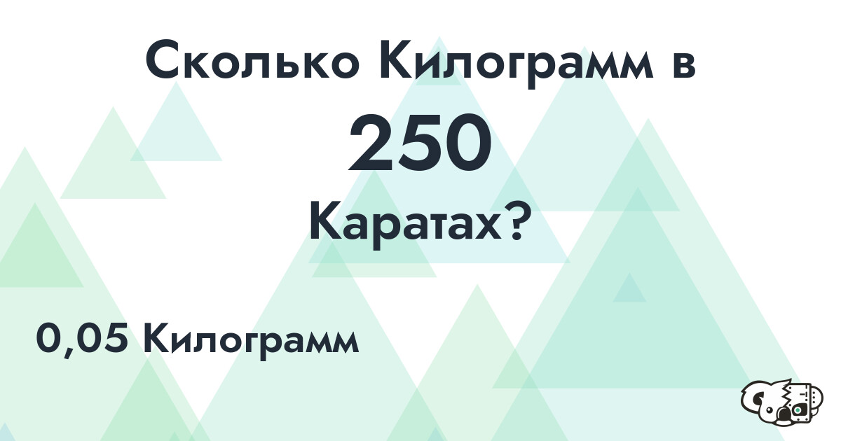 Сколько Килограмм в 250 Каратах?